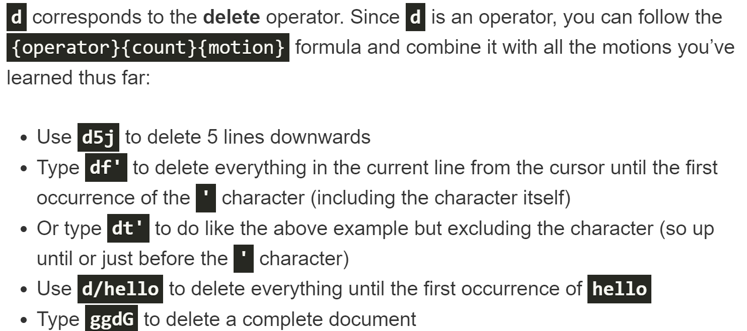 Vim operators